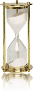 Temporizador de arena de vidrio pequeño de latón de colección reloj de arena brillante juego de juguete escritorio reloj de 1 minuto - Imagen 1 de 5