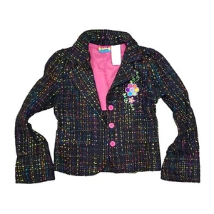 Vintage Lisa Frank Blazer Jacket 10/ 12 Tweed Girls 90s - Picture 1 of 6