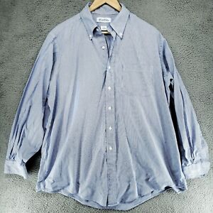 Brooks Brothers Shirt Mens 17-34 Blue Striped Button Down USA Original Polo