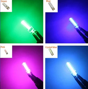 Bombilla T10 W5W Silicona 12V Rosa Azul Blanco Verde Rojo Amarillo Blanco - Imagen 1 de 8