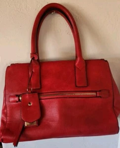red CHARMING CHARLIE Hand bag LARGE PURSE 2 HANDLES 10X12 organizer HANGTAG P31 - Picture 1 of 9