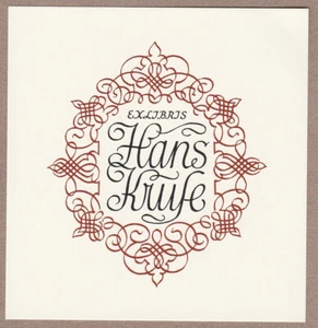 Exlibris - RICHARD PREUSSE - 2 For Hans Kruse - Unsigned -P7 Offset - Typography - Bild 1 von 2