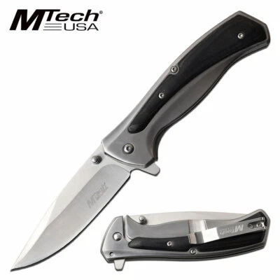 Cuchillo plegable táctico de bolsillo asistido por resorte MTECH 8" caza afilado EDC 1132GY  Foto 1 de 4