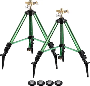 Sprinklers for Yard,Heavy-Duty Impact Sprinkler on Ground Plug Tripod Base, 360 - Picture 1 of 7