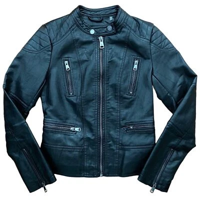 Kenneth Cole New York Moto Jacket Women’s Size XS Black Faux Leather New - Image 1 of 4