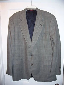 Jos. A. Chaqueta Traje de Banco SOLAMENTE Talla 44 Blanco y Negro a Cuadros 100% Lana - Imagen 1 de 3