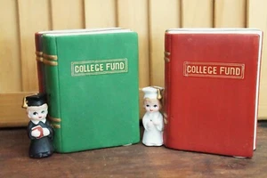 Collectible Lego Coin Banks, Collage Funds, Little Boy & Girl Scholars, Set Of 2 - Picture 1 of 11