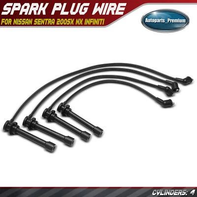 Juego de 4 cables de bujías para Nissan Sentra 1991-1994 1998-1999 200SX NX INFINITI Foto 1 de 4