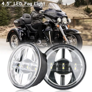 Luz de paso antiniebla LED cromada de punto de 4,5"" pulgadas 2 piezas para motocicleta Harley Davidson - Imagen 1 de 8