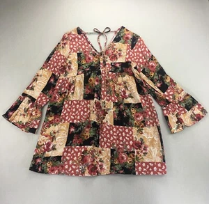 Tunica patchwork Andree By Unit donna taglia L cottage core boho manica a campana - Foto 1 di 8