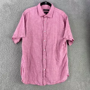 Banana Republic Shirt Mens Large Pink 100% Linen Button Up Camden Standard Fit - Picture 1 of 8