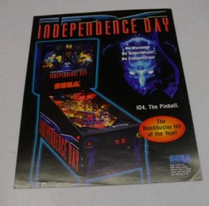 1996 Sega "Independence Day" Pinball Factory Sales Flyer Free USA Shipping! - Picture 1 of 2