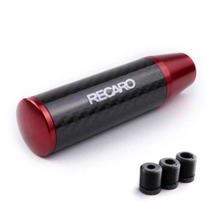13CM Red Universal RECARO Racing Aluminum Carbon Fiber Gear Shift Knob Shifter - Picture 1 of 5