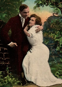 American Lovers Kisses & Welcome You'll Find Here ANTIKE Postkarte - Bild 1 von 3