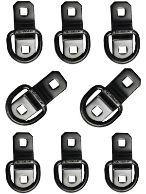8 Pack Black D Ring Tie Down Anchors Ring Heavy Duty Flip Anchor Ring 400LBS WLL - Image 1 of 4