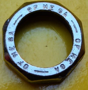 FÜR OFMEGA STEUERSATZTEILE SICHERUNGSMUTTER VERCHROMTER STAHL CALOTTA VINTAGE - Bild 1 von 9