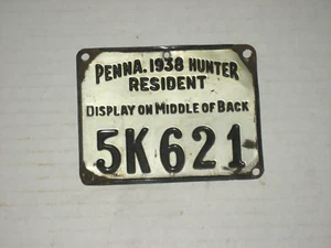 1938 PA RESIDENTE LICENZA DI CACCIA IN METALLO..bella VEDI FOTO - Foto 1 di 2