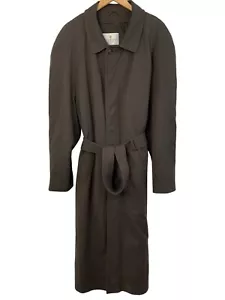Rare Vintage Y2K Bill Blass Mens Trench Coat 48R XL Wool Single Breast Zip Away - Picture 1 of 21