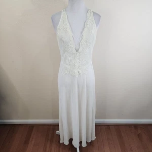 Flora Nikrooz Romantic Ethereal Long Ivory Lace Nightgown Small Anthropologie - Picture 1 of 12