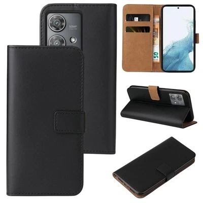 LBH TEC-EXPERT Custodia cellulare per Motorola Edge 40 Neo Book pieghevole flip cover portafoglio custodia nera