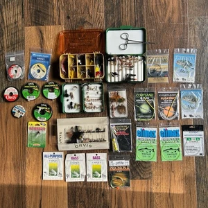 Vintage Fliegenfischen Set Orvis Cortland Umpqua wissenschaftliche Angler Vorfächer Vorfächer - Bild 1 von 13