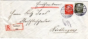 DR 1935, 8+30 Pf. auf Orts-Einschreiben Brief v. Nördlingen - Picture 1 of 1