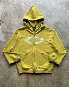 Oakley Exclusive Zip Up Hoodie Sweatshirt Mens Size L Boxy Fit Mustard Yellow  - Picture 1 of 15
