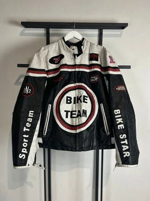 VTG Japanese Avant Garde Moto Race Style Real Leather Racing Drive Jacket 90s - Image 1 of 4