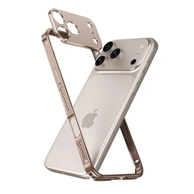 Aluminum Bumper Case + Detachable Camera Lens Protector For iPhone 17 16 Pro Max - Image 1 of 4