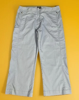 Adidas Golf Novelty Women Crop Capri Pants Sz 12 Stretch Blue Cargo Pockets New - Image 1 of 4