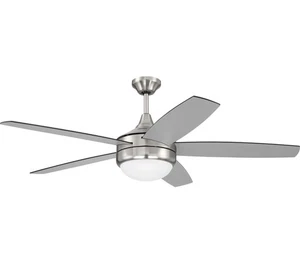 Craftmade Phaze II 52" Ceiling Fan with LED Lights & Wall Ctrl, Brushed Nickel - Picture 1 of 1