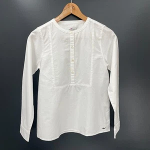 Bavaglino Oxford bianco Vineyard Vines ragazza taglia giovane grande 14 Popover riva nautica - Foto 1 di 12