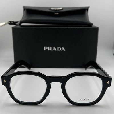 Prada PR A16S 16K731 Black/Gold Frame 52mm Clear Lens Men's Eyeglasses - Image 1 of 4
