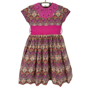 Oscar de la Renta Girls Dress 6Y Pink Floral Crinoline Party Special Occasion - Picture 1 of 9
