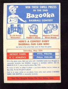 1957 Topps Baseball Card May 25th Contest Card - Picture 1 of 1