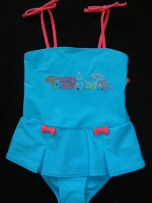 Nuevo con etiquetas Traje de baño para niñas Talla 4 Azul 1 pieza Traje de baño con falda forrado Arizona Rosa NUEVO  Foto 1 de 2