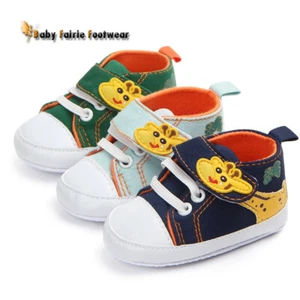 Blue Canvas Infant Boy Girl First Walker Toddler Casual Shoes 0-18M Size 1 2 3 - Picture 1 of 17