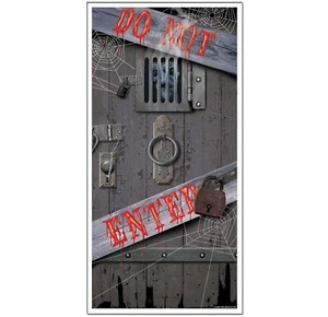 Spooky Halloween DUNGEON DOOR COVER-DO NOT ENTER Party Prop Building Decoration - Picture 1 of 3