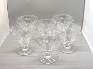 6 Dansk Summerhouse Champagne Sherbet Ice Cream Octagonal Glass Dessert Bowls - Picture 1 of 6