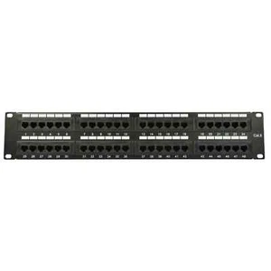 48 Ports Cat5/5e/6 Patchpanel 2U 19" Netzwerk Rack montierbar IDC Ethernet LAN - Bild 1 von 2