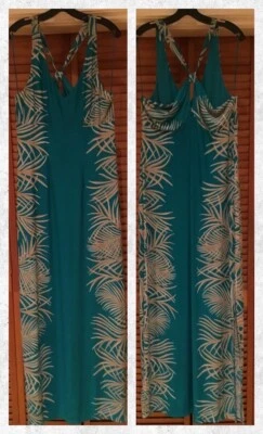 NWT Max and Cleo XL Anna Teal Leaf Print Maxi Summer Dress ￼ - Image 1 of 4