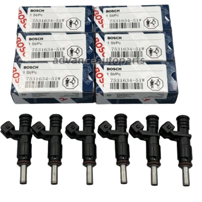 6X 7531634 Fuel Injectors Fits For 2007-2012 BMW 3.0L X3 X5 Z4 328i 328xi 528i - Imagem 1 de 4