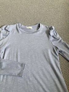 Matalan Long Length Casual Long Sleeve Pale Blue top Size 12, Ruching To Sleeve - Picture 1 of 5