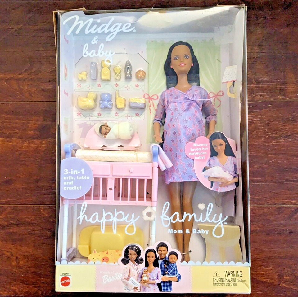 Boneca Barbie Happy Family Midge grávida e bebê 2003. Colecionável.