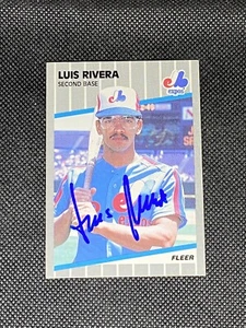 Luis Rivera Montreal Expos 1989 Fleer Signed Auto Card #392 ~ COA - Picture 1 of 3