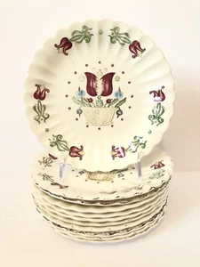 America Limoges Old Dutch Salad Or Dessert Plates, Set Of 11 - Picture 1 of 6