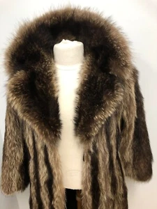 GENUINE RACCOON FUR COAT Jacket FOR MEN LENGTH 30’’ Sz.XS (34) n.234 - Bild 1 von 5