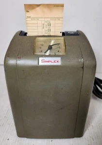 Simplex Time Recorder Company Time Clock Stamp 8400-S Vintage Industrial - Picture 1 of 12