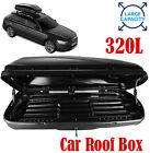 Car Roof Box 320 Litres Gloss Black ABS Plastic Up To 75kg -FAST & FREE DELIVERY