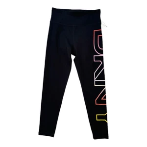 NEW DKNY Sport Women's Small High-Waist Ombre Logo Leggings Black NWT - Picture 1 of 6